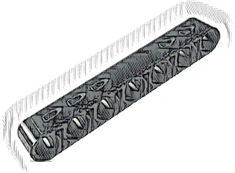Technic, Liftarm Thick 1 x 7 with Dark Bluish Gray Tread Plate with 5 Holes Pattern Model Left Side (Sticker) - Set 42126
