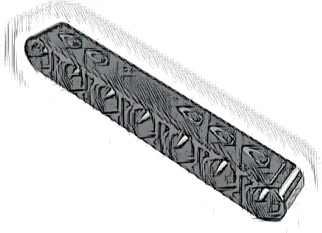 Technic, Liftarm Thick 1 x 7 with Dark Bluish Gray Tread Plate with 5 Holes Pattern Model Right Side (Sticker) - Set 42126
