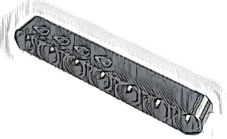 Technic, Liftarm Thick 1 x 7 with Dark Bluish Gray Tread Plate with 4 Holes Pattern Model Left Side (Sticker) - Set 42126