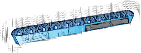 Technic, Liftarm Thick 1 x 11 with Black Stripe Pattern Model Right Side (Sticker) - Set 42083