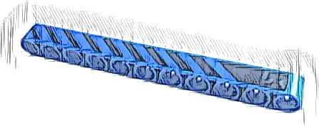 Technic, Liftarm Thick 1 x 11 with Black Diagonal Stripes Pattern Model Right Side (Sticker) - Set 42141