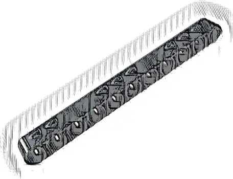 Technic, Liftarm Thick 1 x 11 with Dark Bluish Gray Tread Plate with 8 Holes Pattern Model Right Side (Sticker) - Set 42126