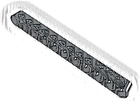 Technic, Liftarm Thick 1 x 11 with Dark Bluish Gray Tread Plate with 9 Holes and 'RAPTOR' Pattern Model Left Side (Sticker) - Set 42126