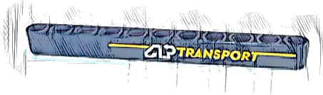 Technic, Liftarm Thick 1 x 11 with Bright Light Orange and White 'AP TRANSPORT' Pattern Model Right Side (Sticker) - Set 42147