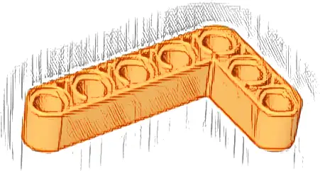 Technic, Liftarm, Modified Bent Thick L-Shape 3 x 5