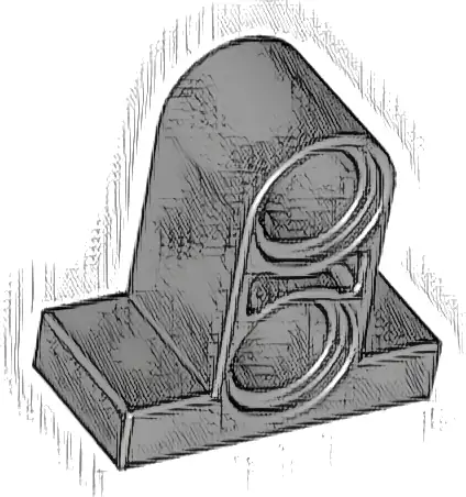 Technic, Pin Connector Plate 1 x 2 x 1 2/3 with 2 Holes (Double on Top)