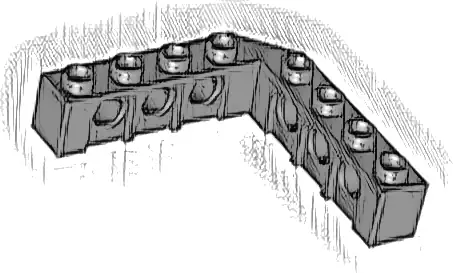 Technic, Brick 5 x 5 Right Angle (1 x 4 - 1 x 4)