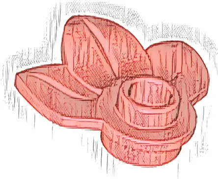 Plant Plate, Round 1 x 1 with 3 Layered Leaves