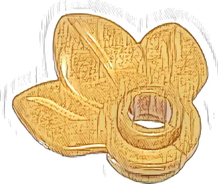 Plant Plate, Round 1 x 1 with 3 Layered Leaves