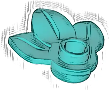 Plant Plate, Round 1 x 1 with 3 Layered Leaves