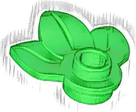 Plant Plate, Round 1 x 1 with 3 Layered Leaves