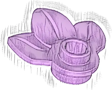 Plant Plate, Round 1 x 1 with 3 Layered Leaves