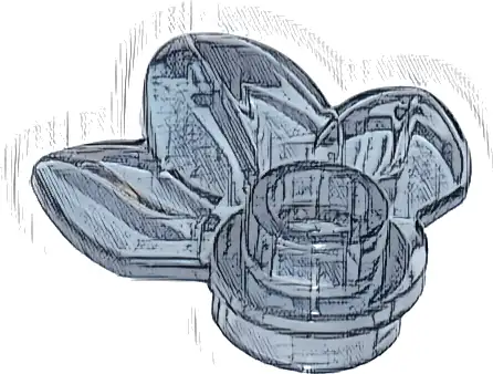 Plant Plate, Round 1 x 1 with 3 Layered Leaves