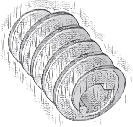 Technic, Gear Worm Screw, Long, Axle Opening Type II