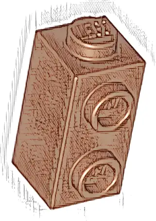 Brick, Modified 1 x 1 x 1 2/3 with Studs on Side