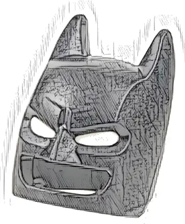 Minifigure, Headgear Mask Batman Cowl with Molded White Eyes Pattern