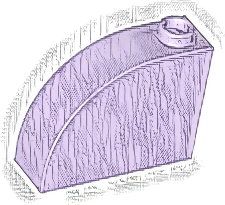 Slope, Curved 3 x 1 x 2 with Hollow Stud