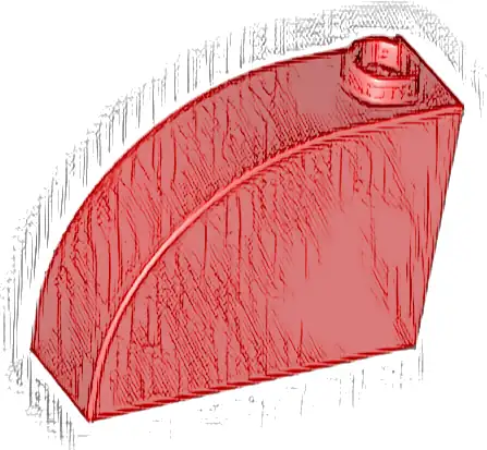 Slope, Curved 3 x 1 x 2 with Hollow Stud