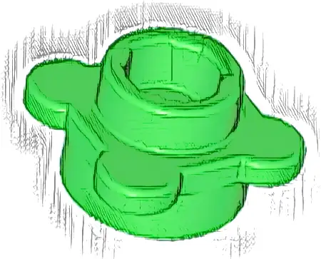 Plate, Round 1 x 1 with Flower Edge (4 Knobs / Petals)