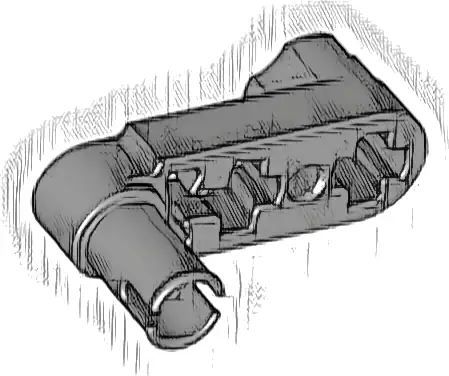 Technic, Liftarm, Modified Crank / Pin 1 x 3 - Axle Holes