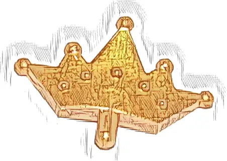 Minifigure, Crown Tiara, 5 Points, Rounded Ends