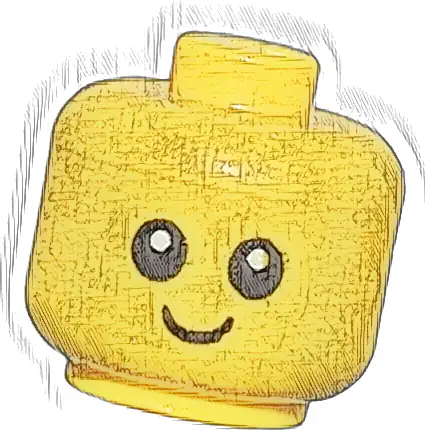 Minifigure, Baby / Toddler Head with Neck with Black Eyes, White Pupils, and Smile Pattern