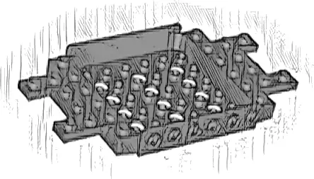 Vehicle, Base 6 x 12 x 1 with 5 x 6 Recessed Center, 12 Holes and 1 x 2 Cutouts on Ends