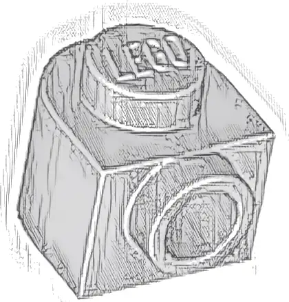 Brick, Round 1 x 1 x 2/3 Half Circle Extended with Stud on Side