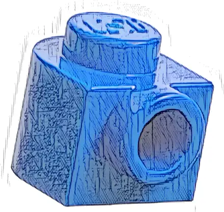 Brick, Round 1 x 1 x 2/3 Half Circle Extended with Stud on Side