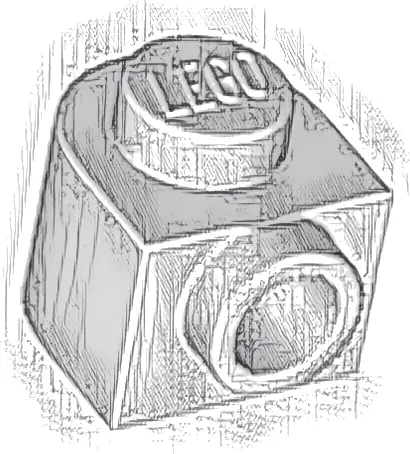 Brick, Round 1 x 1 x 2/3 Half Circle Extended with Stud on Side