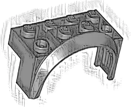 Vehicle, Mudguard 4 x 2 1/2 x 2 with Arch Round