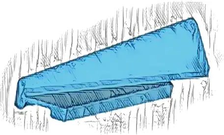 Wedge 5 x 1 x 1 1/3 with 4 x 1 Base Left
