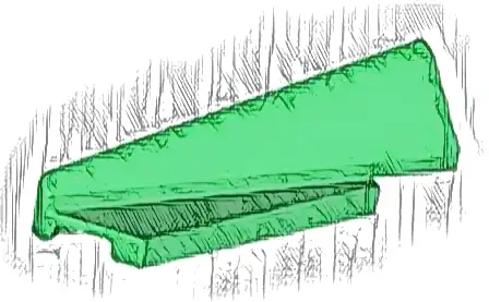 Wedge 5 x 1 x 1 1/3 with 4 x 1 Base Left