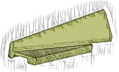 Wedge 5 x 1 x 1 1/3 with 4 x 1 Base Left