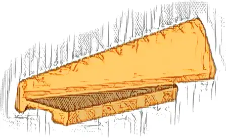 Wedge 5 x 1 x 1 1/3 with 4 x 1 Base Left