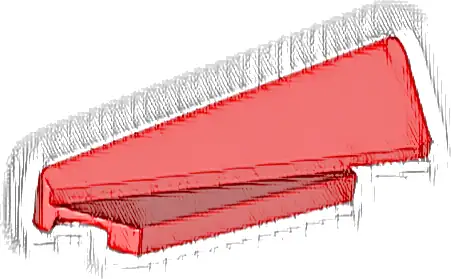 Wedge 5 x 1 x 1 1/3 with 4 x 1 Base Left