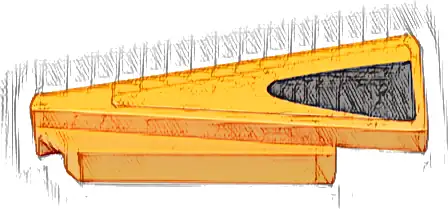 Wedge 5 x 1 x 1 1/3 with 4 x 1 Base Left with Black Triangle with Rounded End Window Frame Pattern (Sticker) - Set 76918