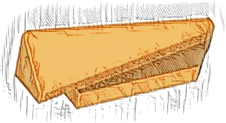 Wedge 5 x 1 x 1 1/3 with 4 x 1 Base Right
