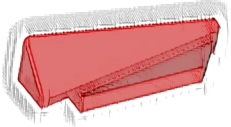 Wedge 5 x 1 x 1 1/3 with 4 x 1 Base Right