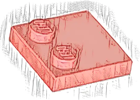 Tile, Modified 2 x 2 with Studs on Edge