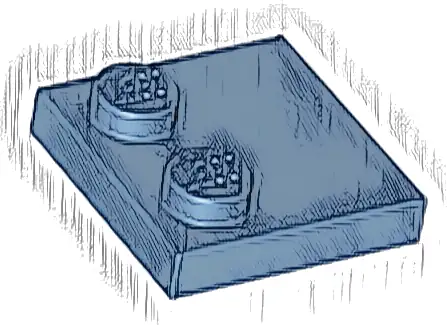 Tile, Modified 2 x 2 with Studs on Edge