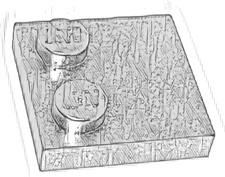 Tile, Modified 2 x 2 with Studs on Edge