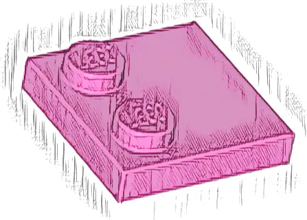 Tile, Modified 2 x 2 with Studs on Edge