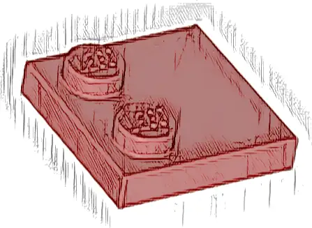 Tile, Modified 2 x 2 with Studs on Edge