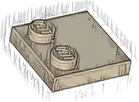 Tile, Modified 2 x 2 with Studs on Edge