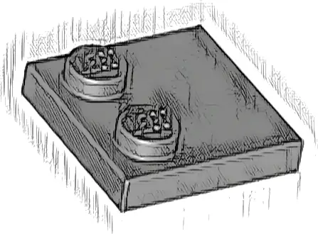 Tile, Modified 2 x 2 with Studs on Edge