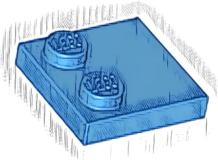 Tile, Modified 2 x 2 with Studs on Edge