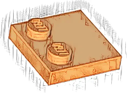 Tile, Modified 2 x 2 with Studs on Edge