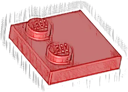 Tile, Modified 2 x 2 with Studs on Edge