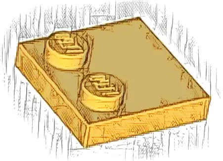 Tile, Modified 2 x 2 with Studs on Edge